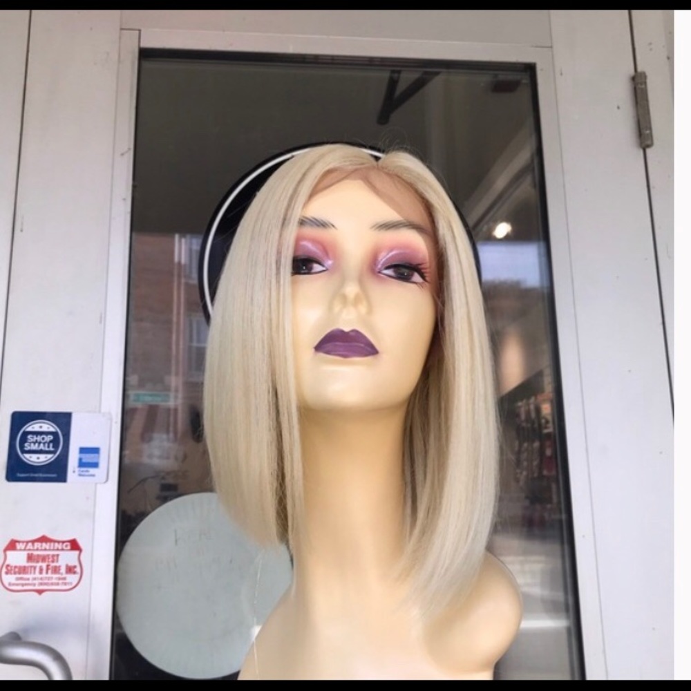Blonde bob Wig Swisslace Lacefront 613 hair blende - Picture 4 of 8
